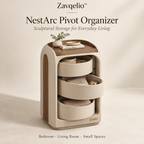NestArc Pivot Organizer  Modern 3-Tier Pivot Storage Side Cabinet for Bedroom & Living Room