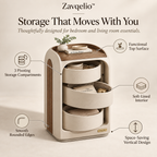 NestArc Pivot Organizer  Modern 3-Tier Pivot Storage Side Cabinet for Bedroom & Living Room