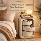 NestArc Pivot Organizer  Modern 3-Tier Pivot Storage Side Cabinet for Bedroom & Living Room