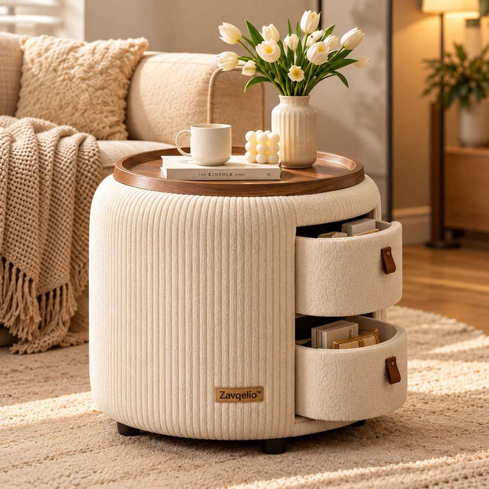 Nestora Storage Ottoman Side Table