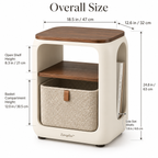 ArcoNest Storage Side Table  Modern Side Table with Removable Bouclé Basket, Open Shelf & Magazine Storage