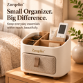HavenNest Small Organizer  Compact Divided Bedside & Desktop Organizer with Soft Fabric Pocket