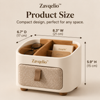 HavenNest Small Organizer  Compact Divided Bedside & Desktop Organizer with Soft Fabric Pocket