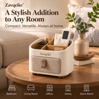 HavenNest Small Organizer  Compact Divided Bedside & Desktop Organizer with Soft Fabric Pocket