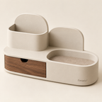 CoveNest Desktop Organizer with Drawer  Modern Tabletop Storage for Nightstands, Dressers & Living Room Side Tables