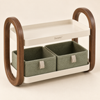 NestArc Two-Tier Desktop Organizer with Felt Bins