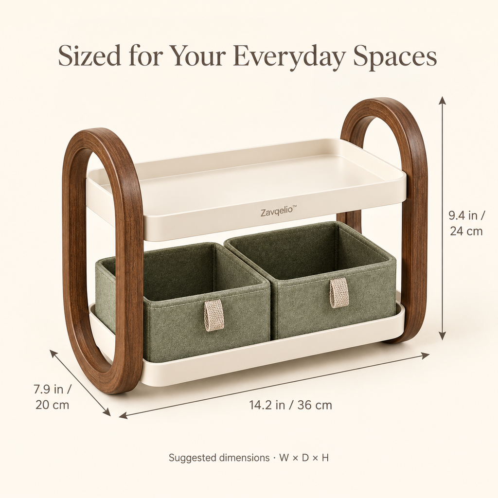 NestArc Two-Tier Desktop Organizer with Felt Bins