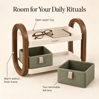 NestArc Two-Tier Desktop Organizer with Felt Bins