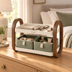 NestArc Two-Tier Desktop Organizer with Felt Bins