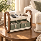 NestArc Two-Tier Desktop Organizer with Felt Bins