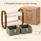 NestArc Two-Tier Desktop Organizer with Felt Bins