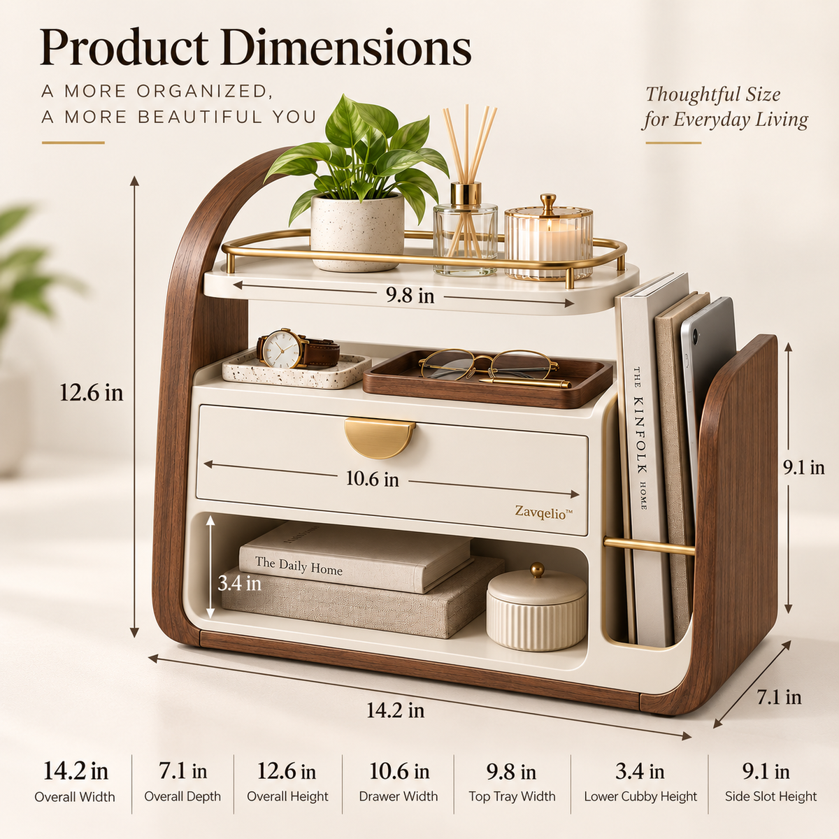 Arched Multi-Zone Desktop Organizer