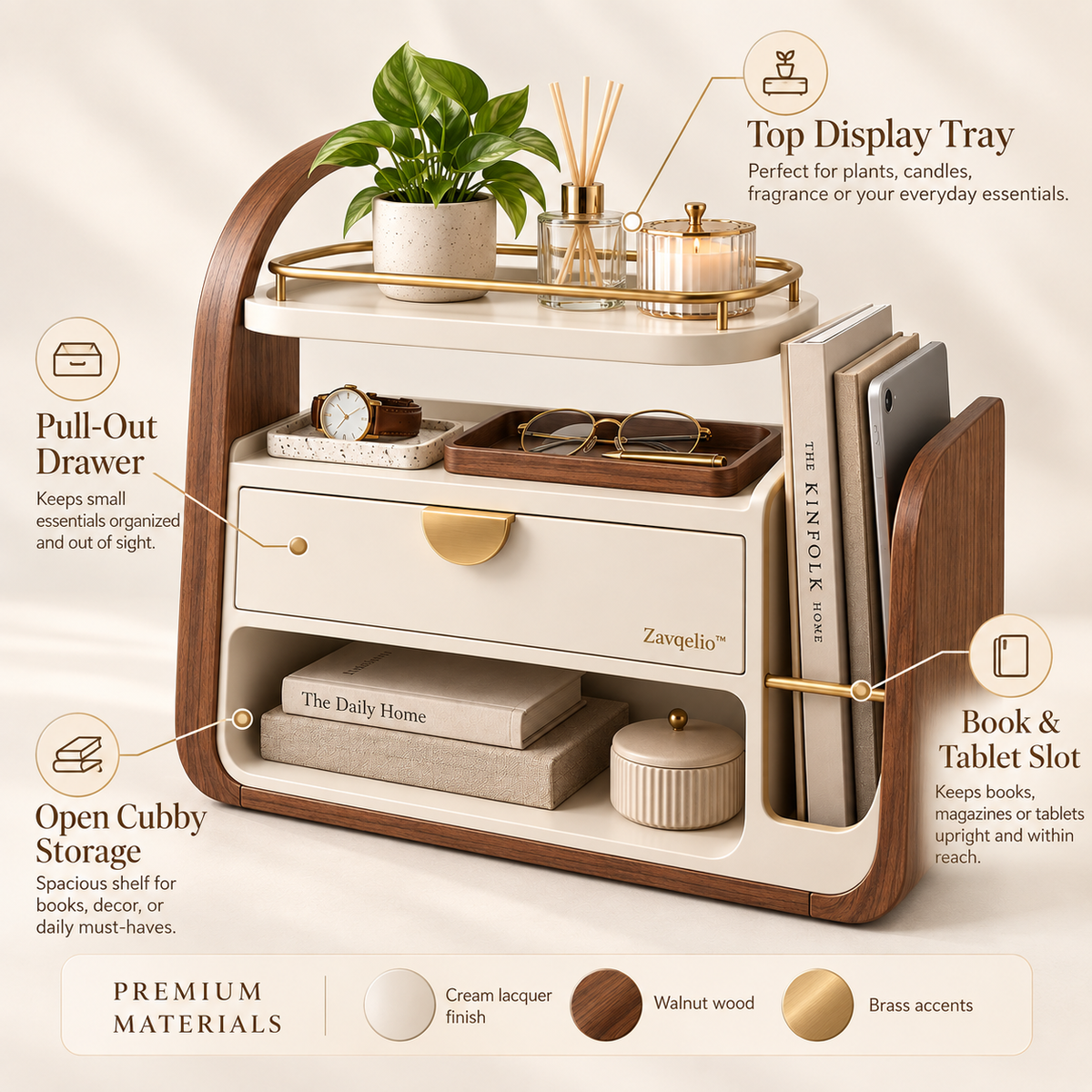 Arched Multi-Zone Desktop Organizer
