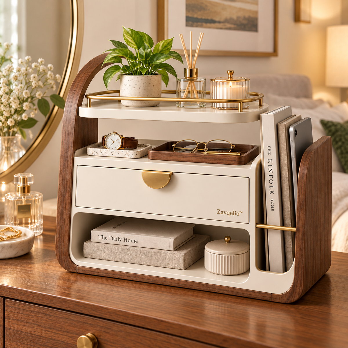 Arched Multi-Zone Desktop Organizer